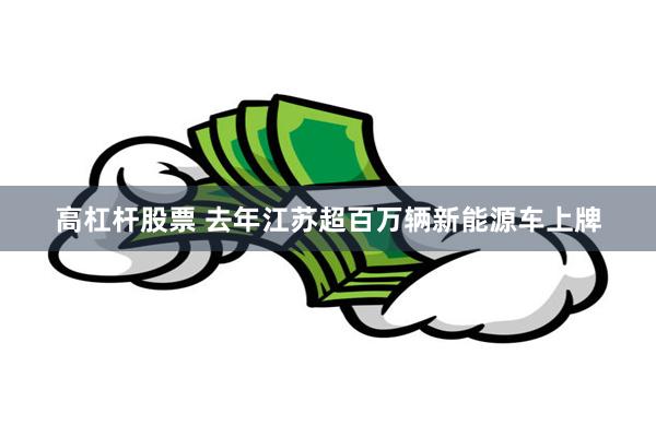 高杠杆股票 去年江苏超百万辆新能源车上牌