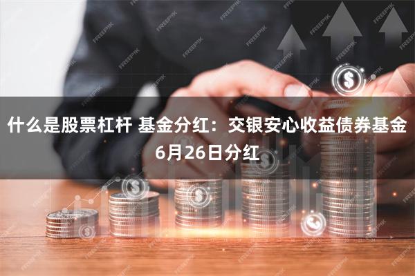 什么是股票杠杆 基金分红：交银安心收益债券基金6月26日分红